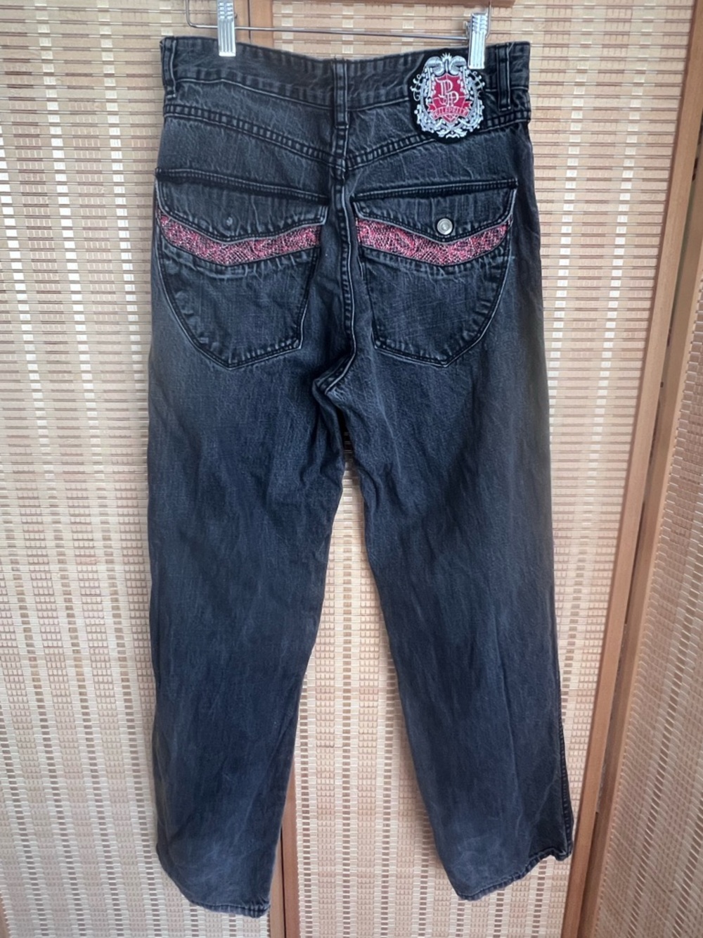 Vintage Pelle Pelle Jeans Men's 32x34 Black Baggy Straight Hip Hop Skater Denim